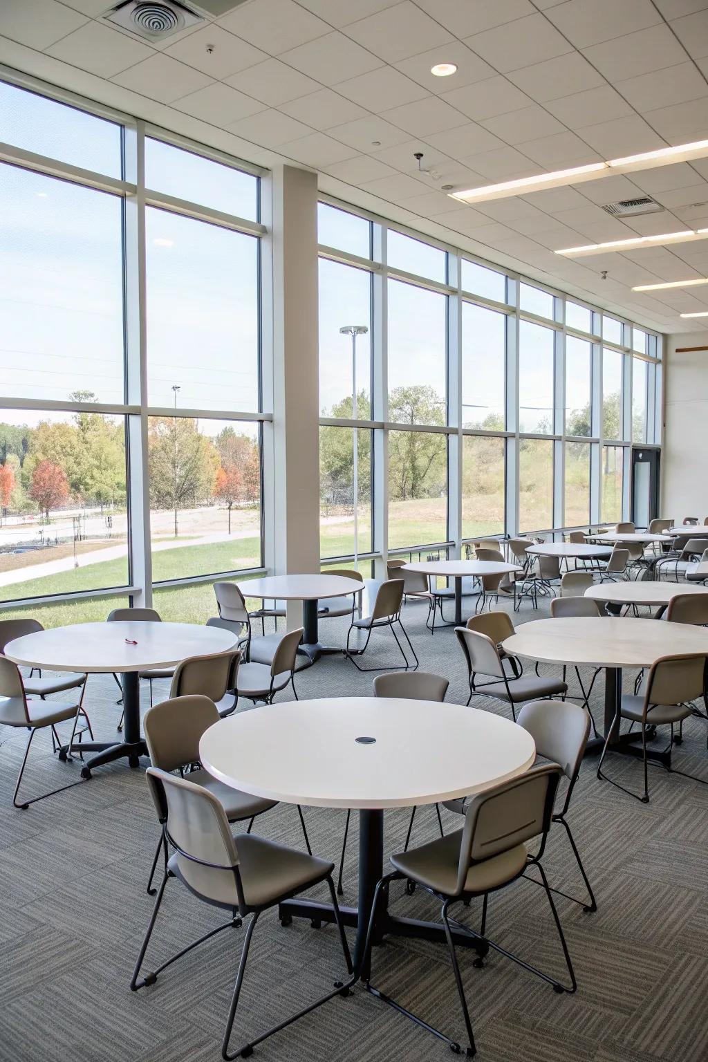 Modular tables provide the flexibility for any meeting scenario.