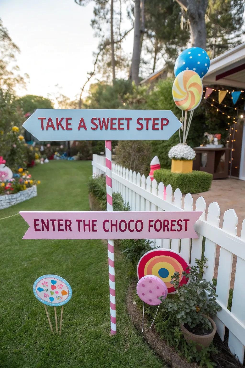 Candy-themed signs add fun and direction to your event.