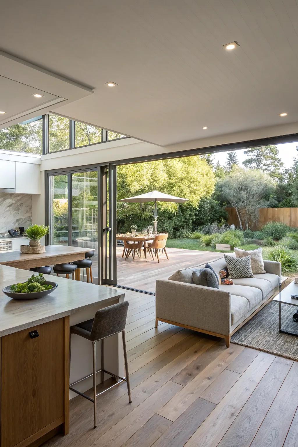 Indoor and outdoor living spaces connected seamlessly.