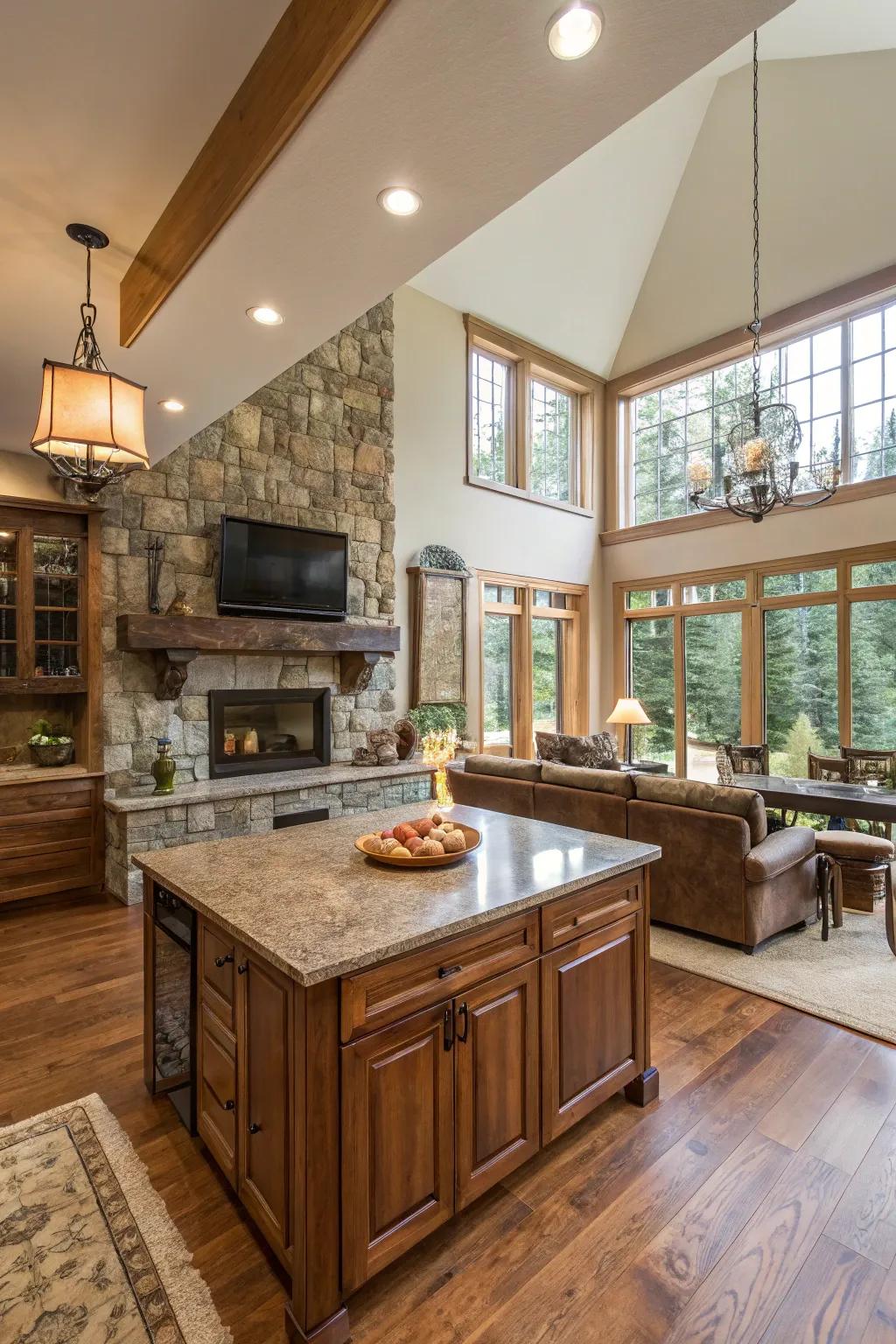 Natural materials add warmth and texture.