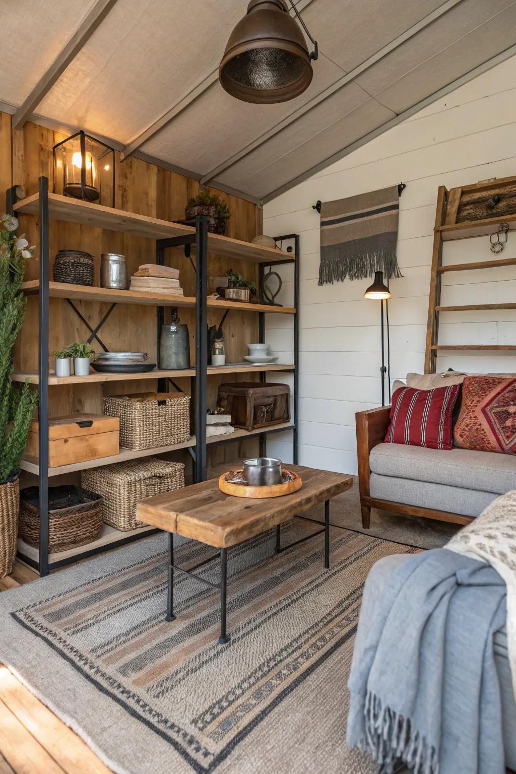 Combining textures and patterns adds dimension.