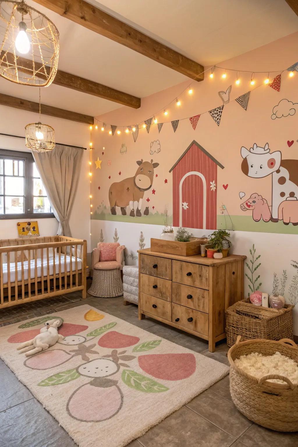 Enjoy the warmth of farm life in your nursery.