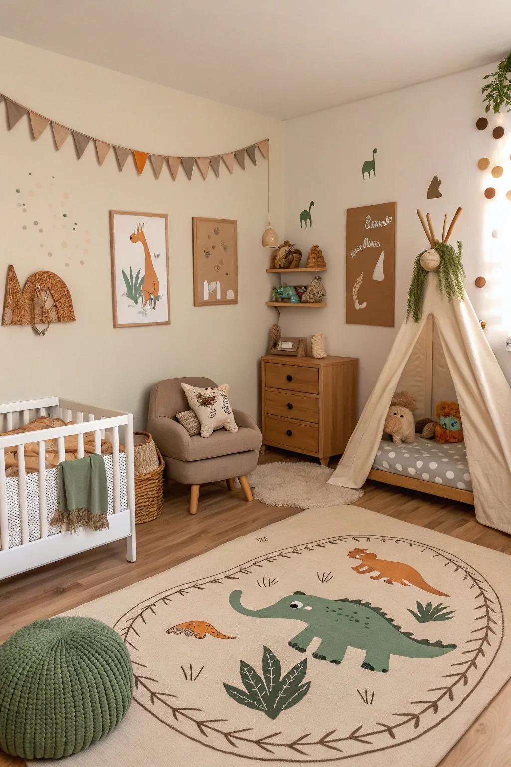 Create a dinosaur-themed nursery full of wonder.