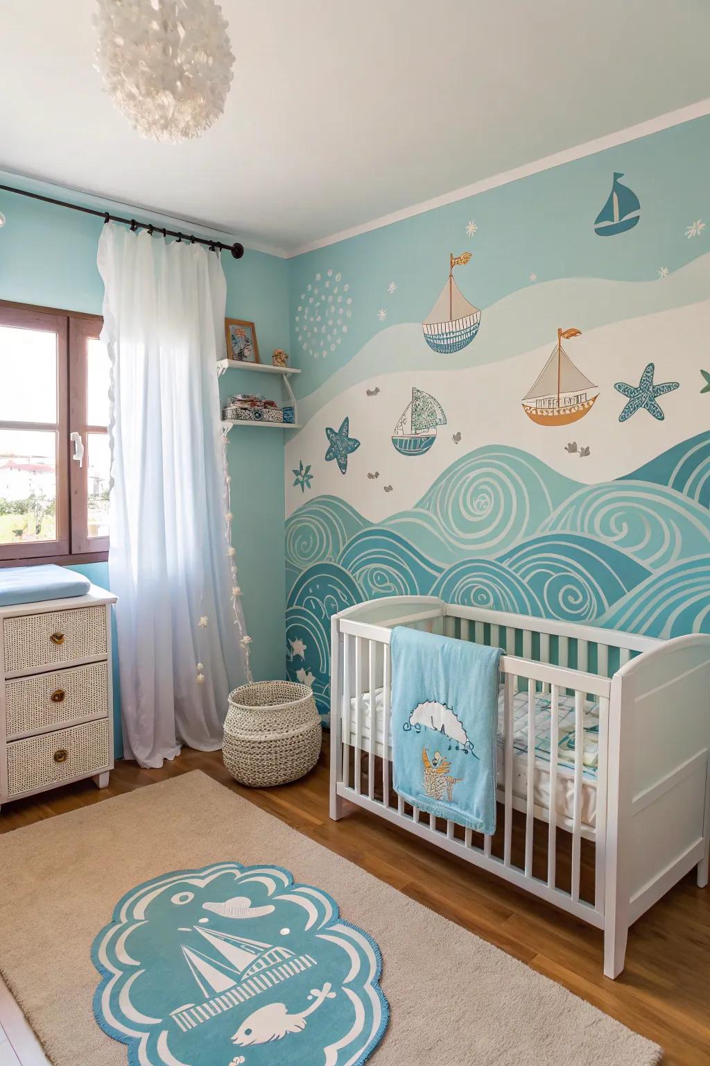 Immerse your nursery in an ocean theme.