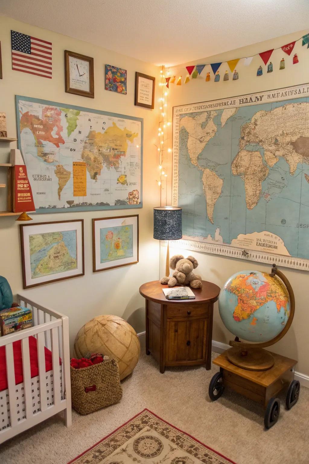 Inspire wanderlust with a travel-themed nursery.
