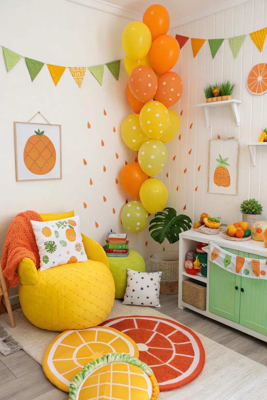 Energize your nursery with a citrus fruit theme.