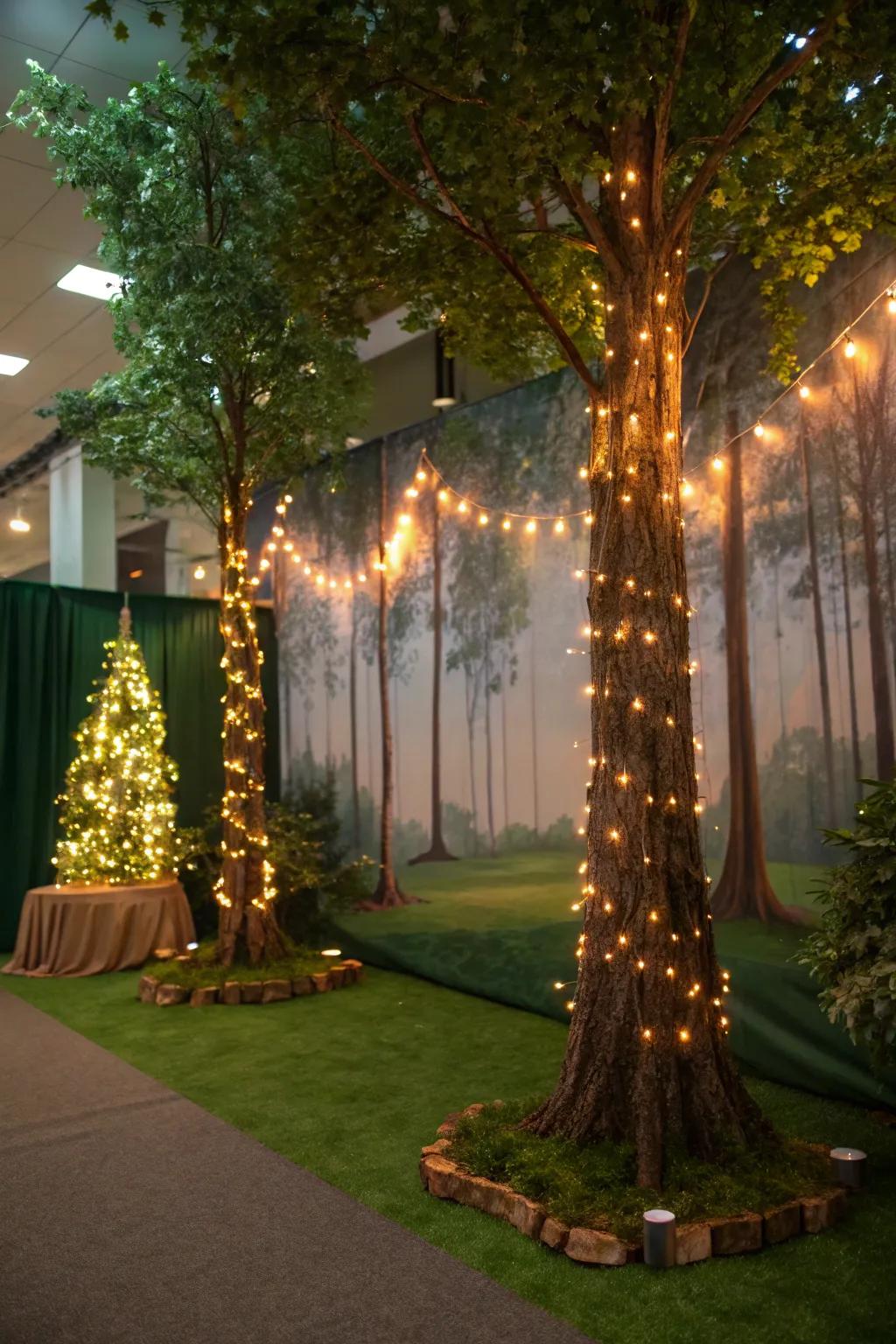 Step into a magical forest-inspired setting.