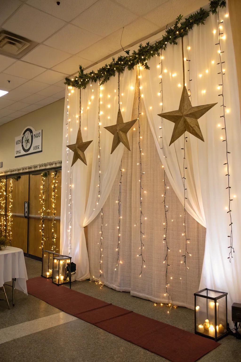 Create a magical starry night ambiance.
