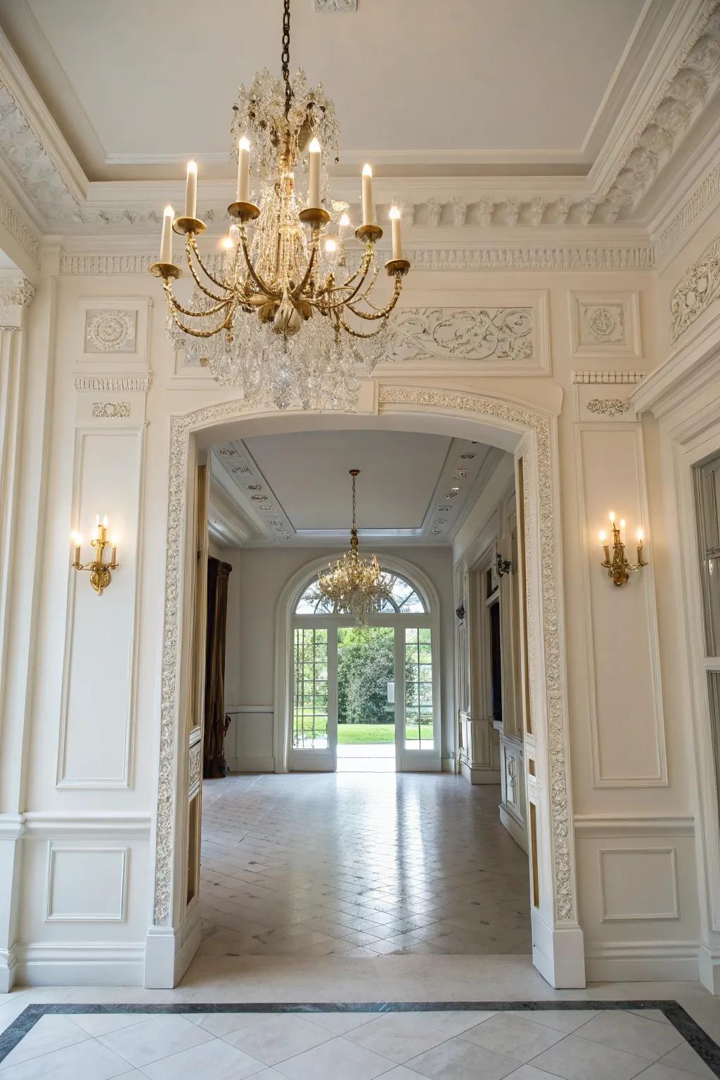 Classic white entryway for timeless elegance.