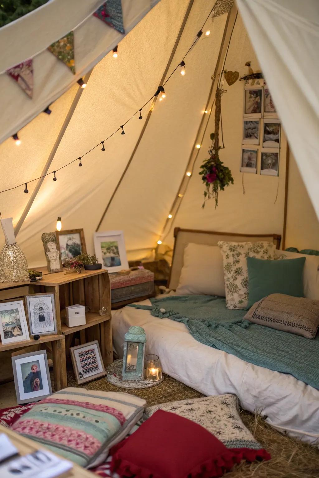 Add personal decor items to make your tent feel like home.