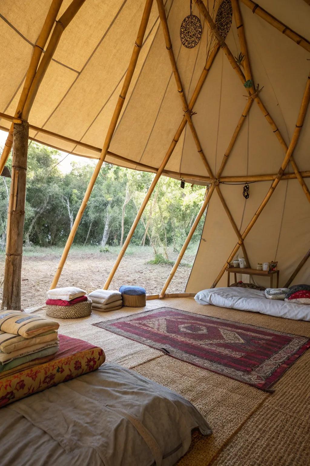 Incorporate sustainable elements for an eco-conscious tent.