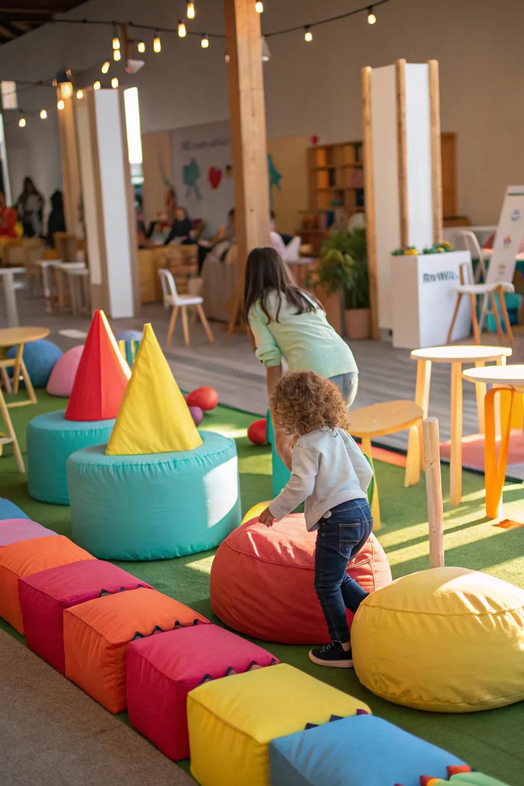 A mini obstacle course for indoor adventures.