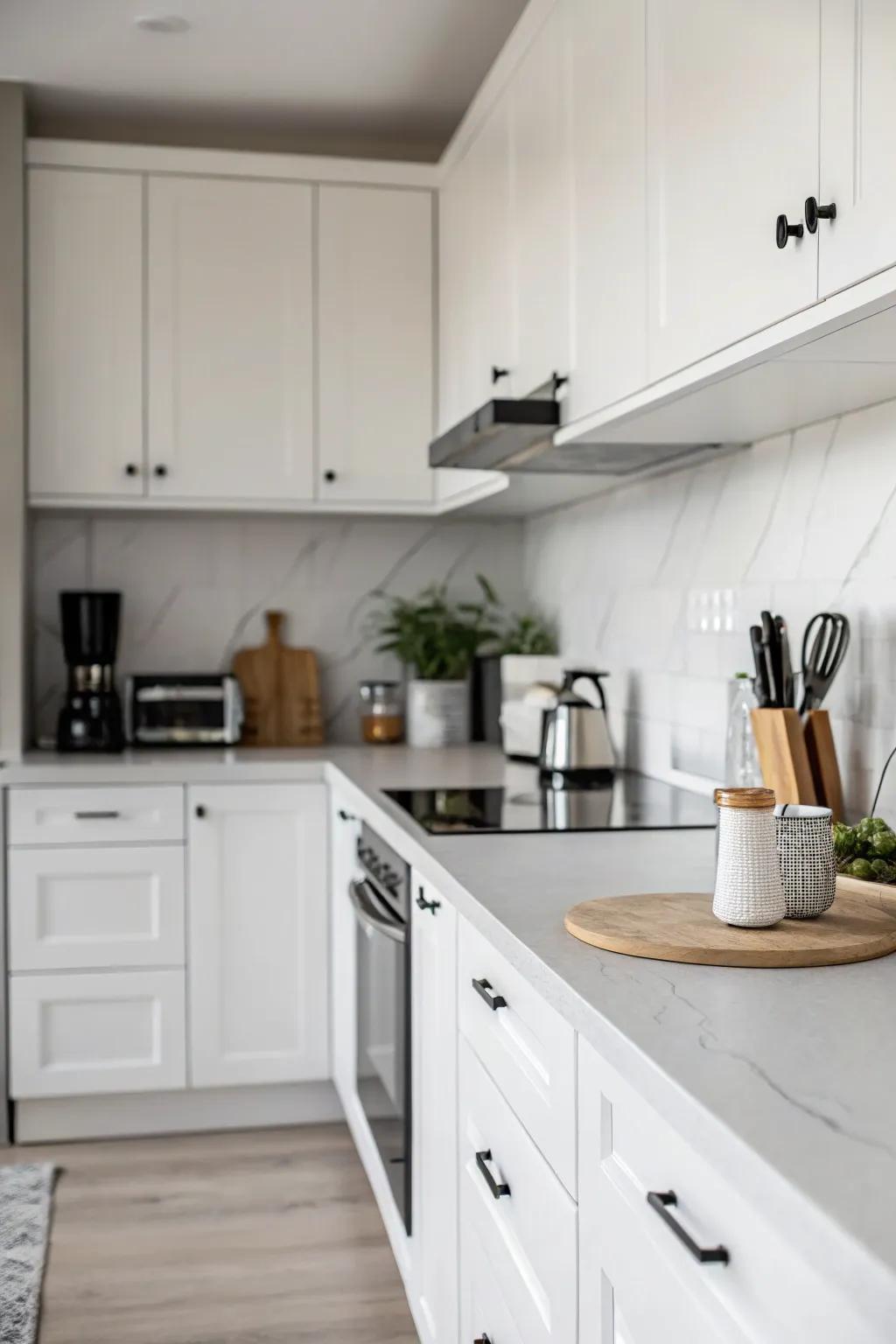 Sleek monotone laminate countertops