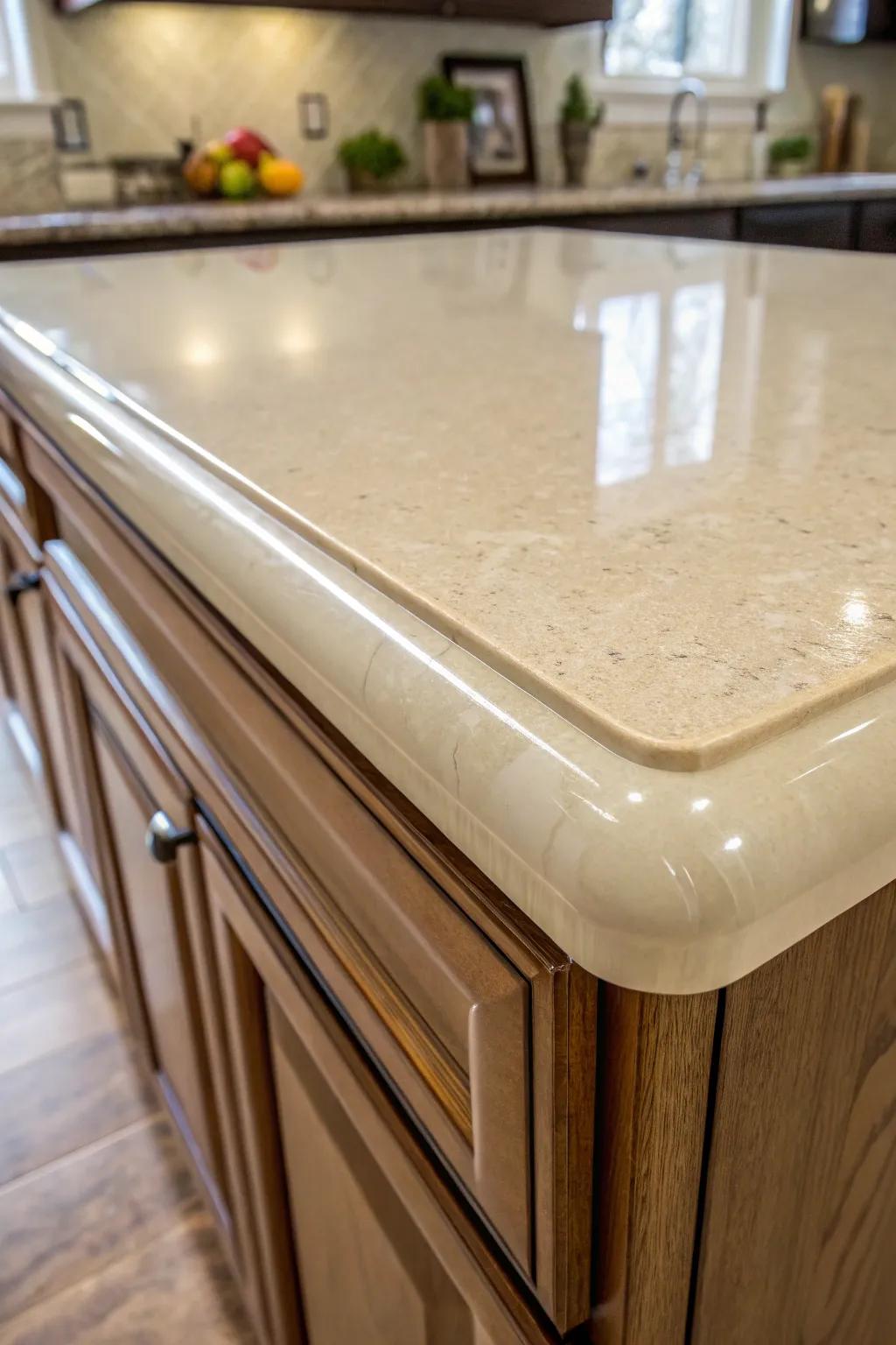 Varied edge profiles on laminate countertops