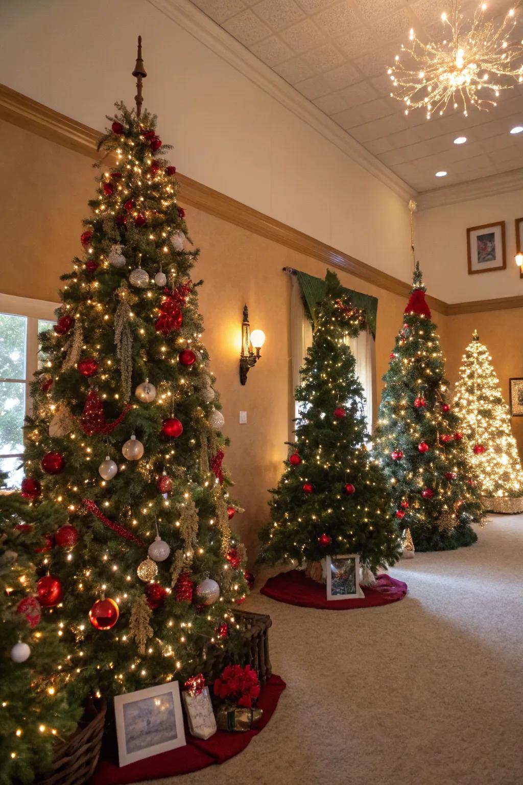 Unique and imaginative Christmas tree decorating contest entries.