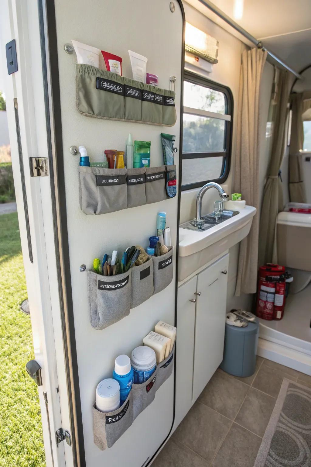 Optimize space with vertical wall caddies.