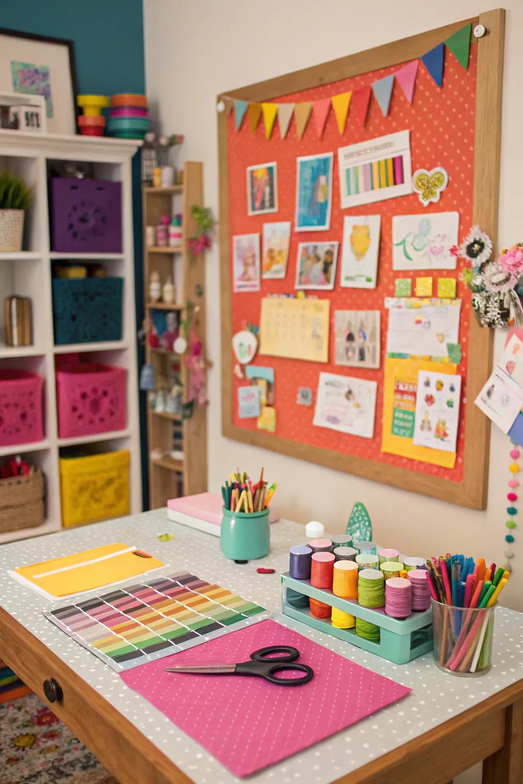 Functional art pieces enhance both aesthetics and organization in your craft room.