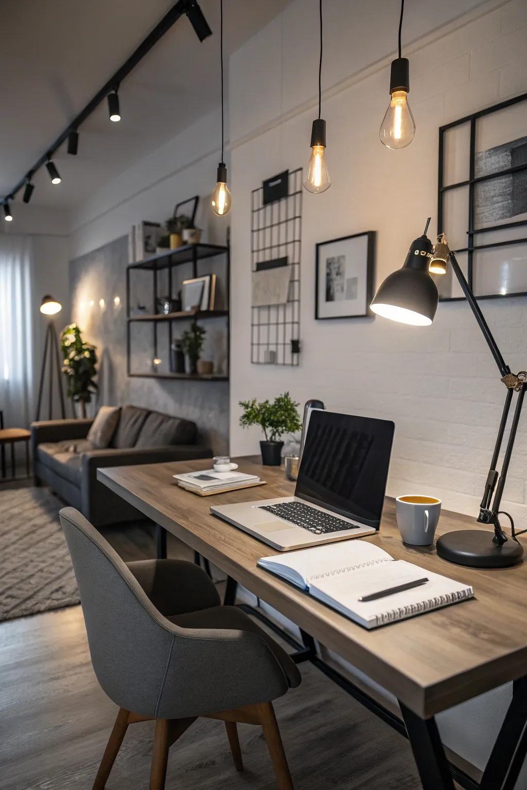 Make a bold statement with entryway cable lighting.