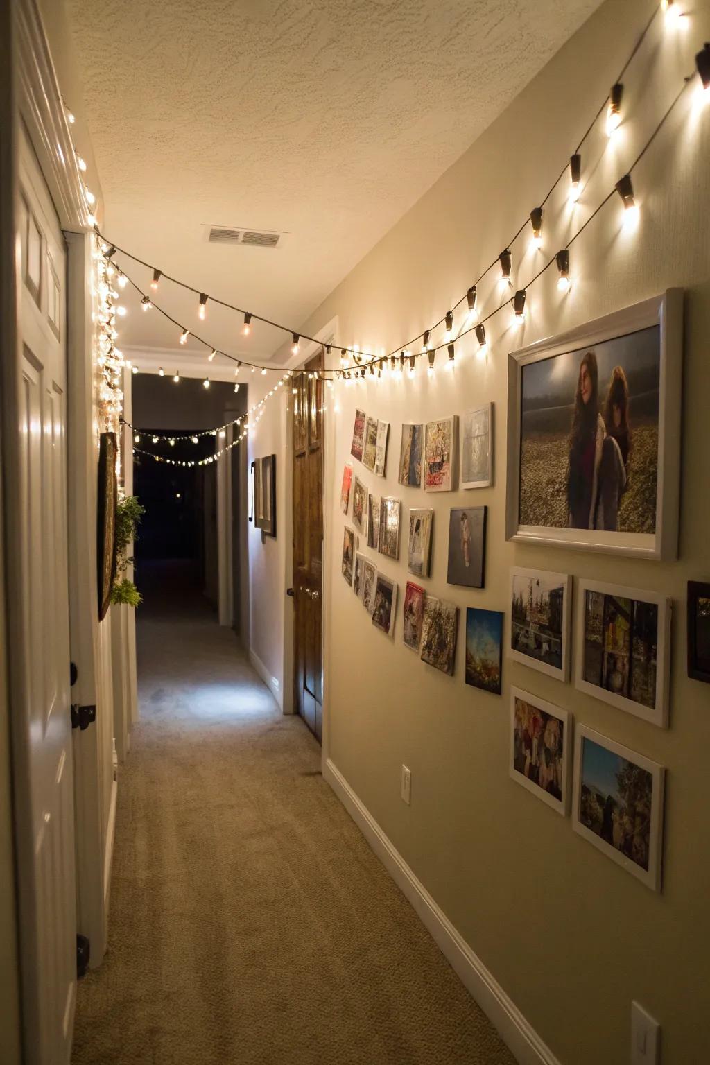 Transform hallways into galleries with cable lighting.