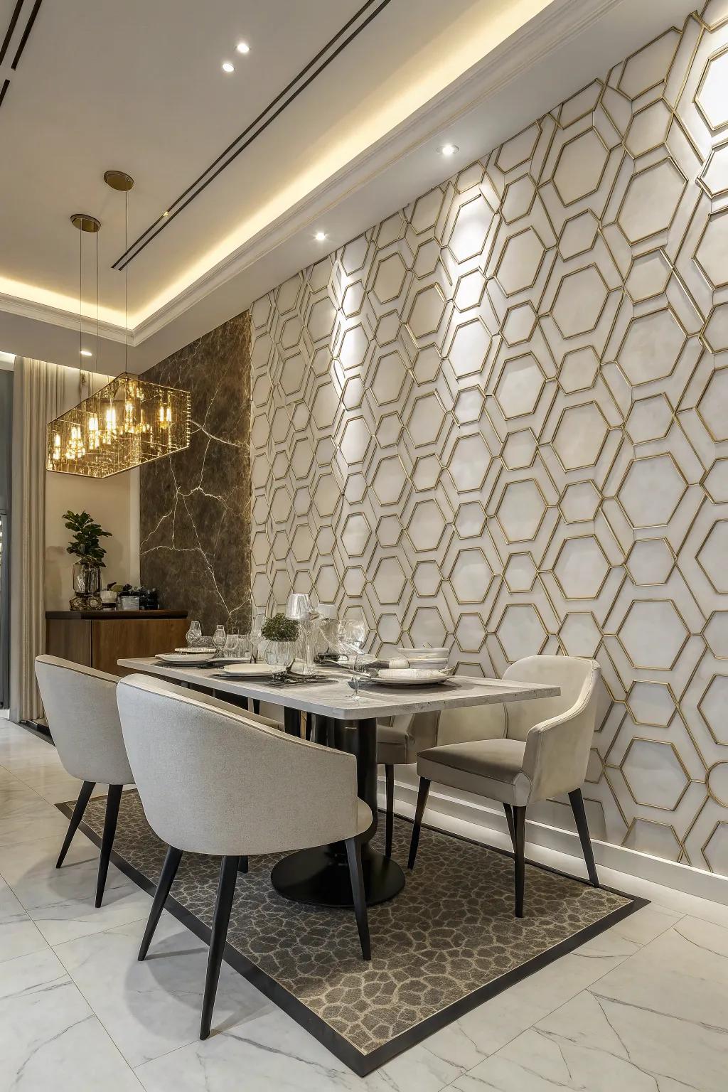 Geometric wall patterns for modern spaces.