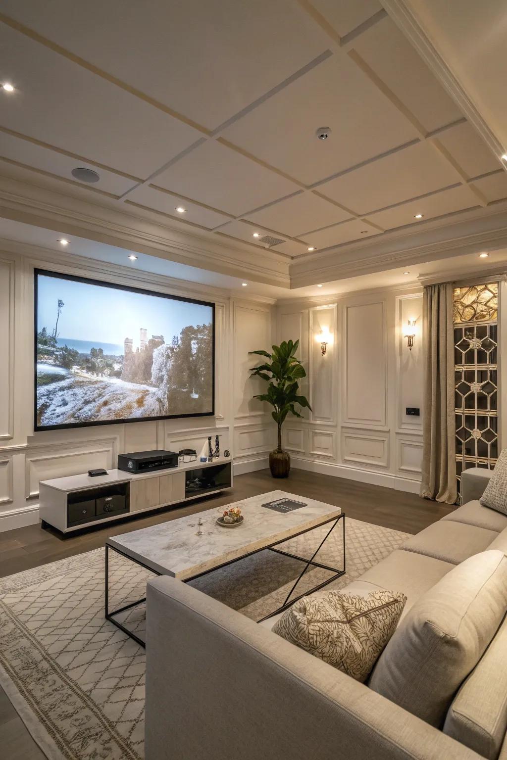 Projectors offer a sleek alternative to traditional TVs.