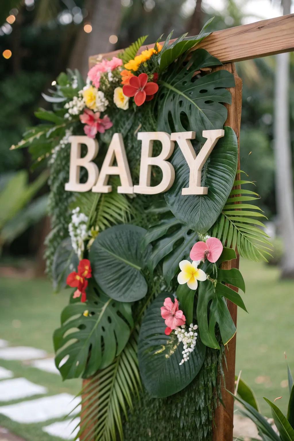 Personalized baby signs add a heartfelt touch.