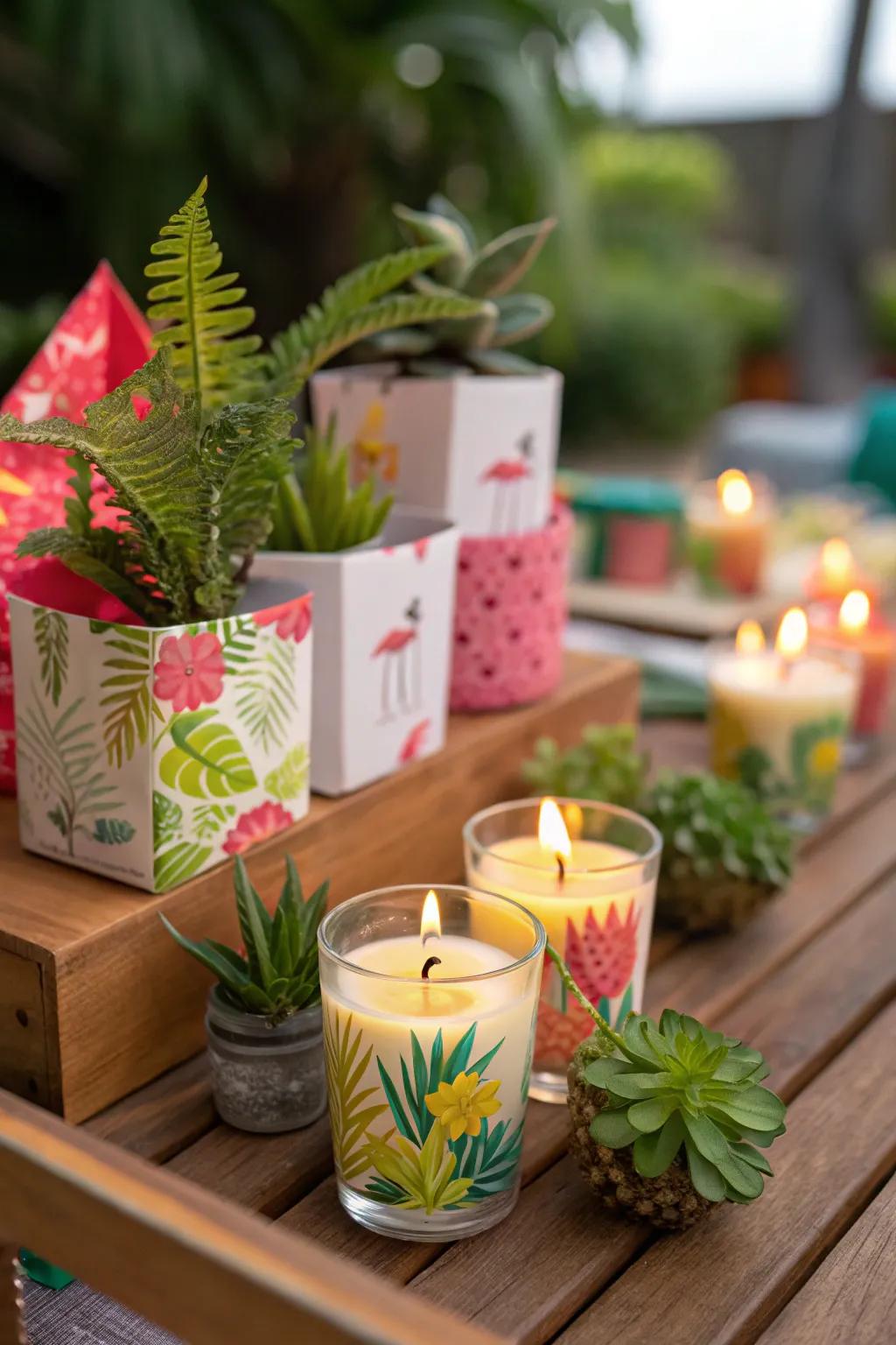 Tropical party favors leave a lasting impression.