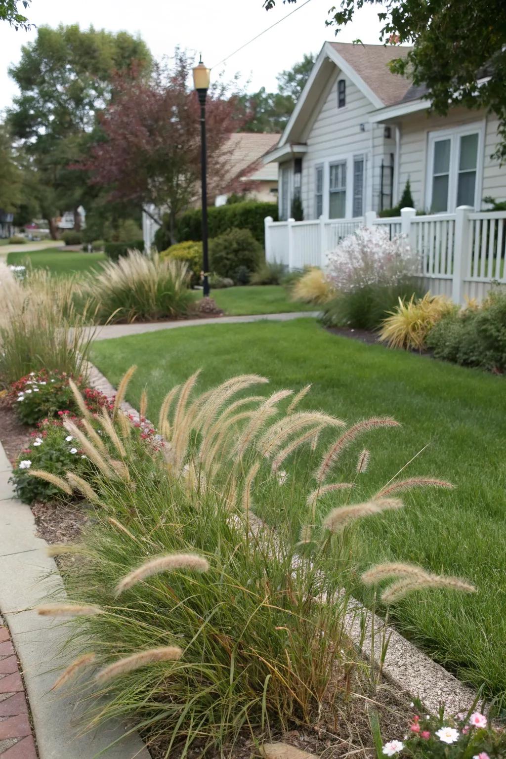 Ornamental grasses add lively movement and color to desert yards.