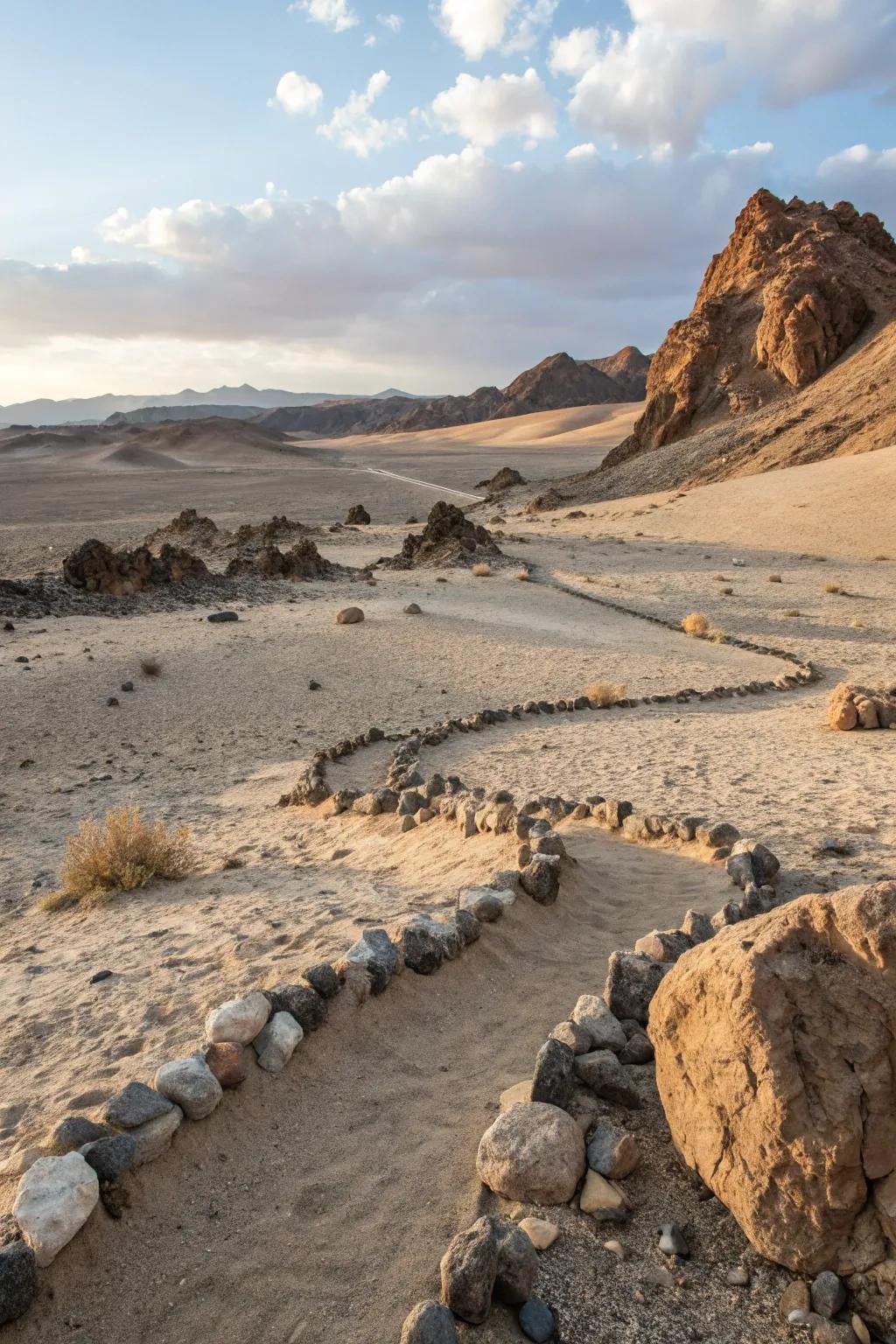 Gravel and stones add rugged charm to desert landscapes.