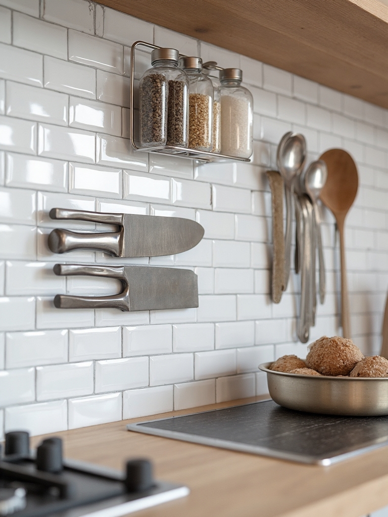 declutter kitchen with magnetic storage