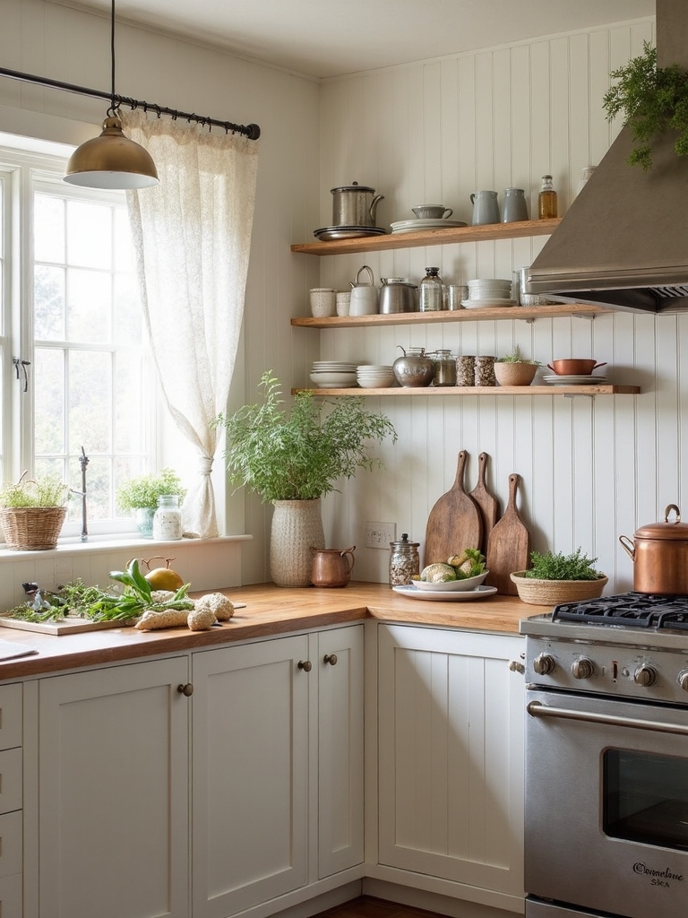 beadboard enhances farmhouse kitchen design