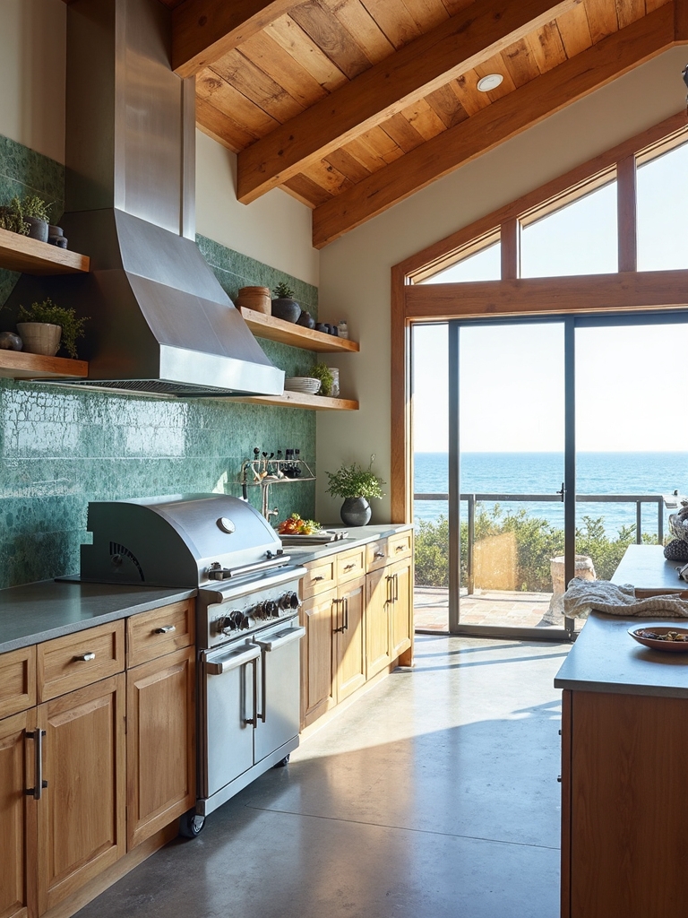 seamless indoor outdoor coastal kitchen design