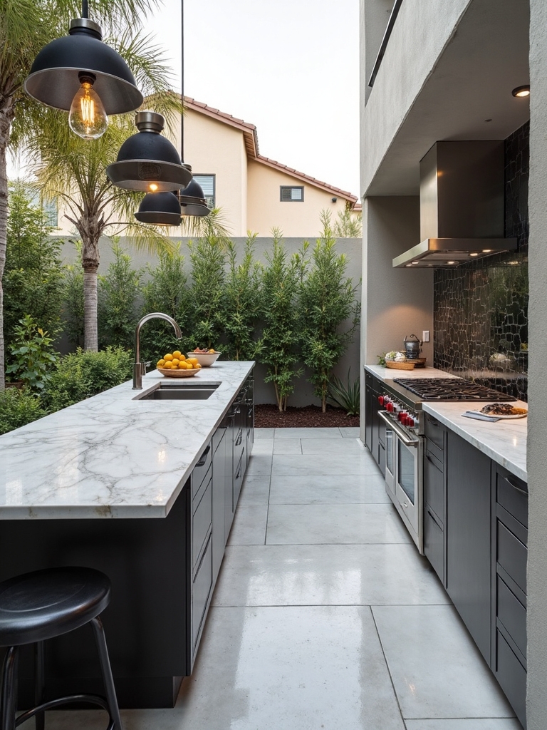 linear horizontal efficient backyard layout