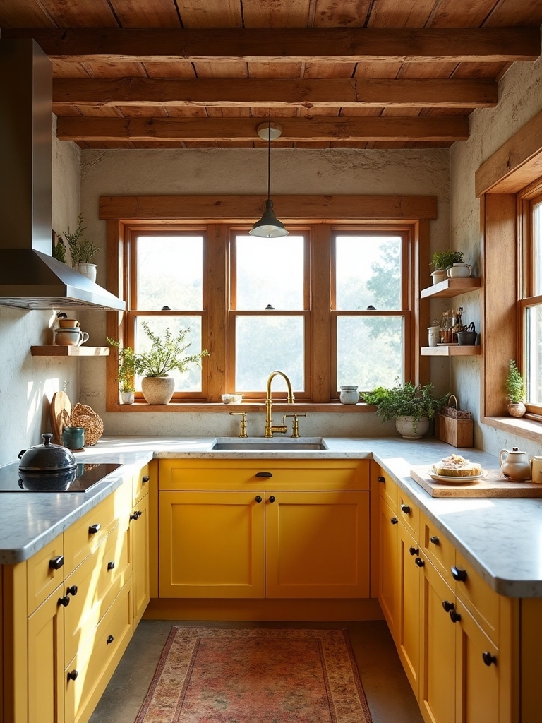 sunny rustic nature inspired kitchen transformation