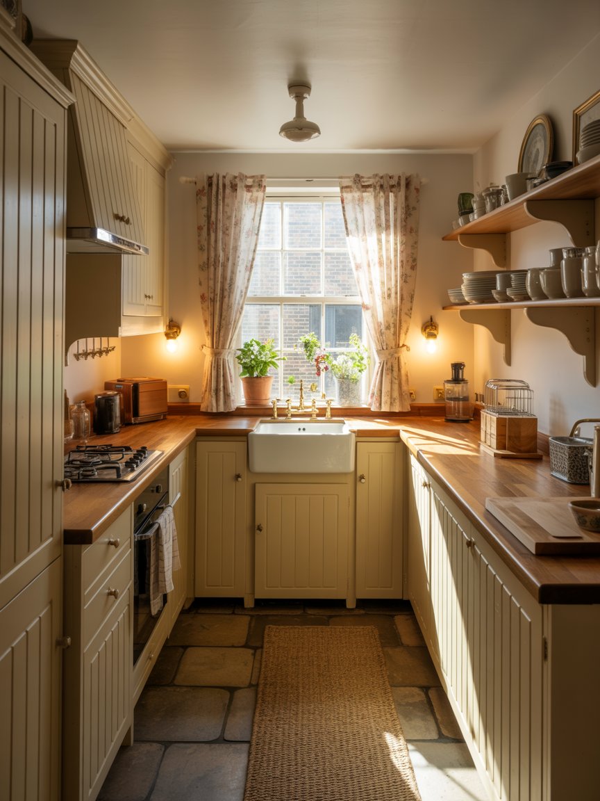 Country kitchen with terracotta flooring