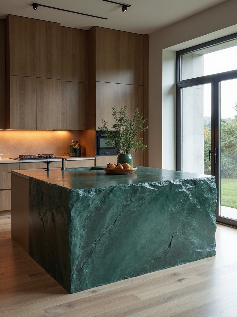 dramatic monolithic architectural kitchen statements