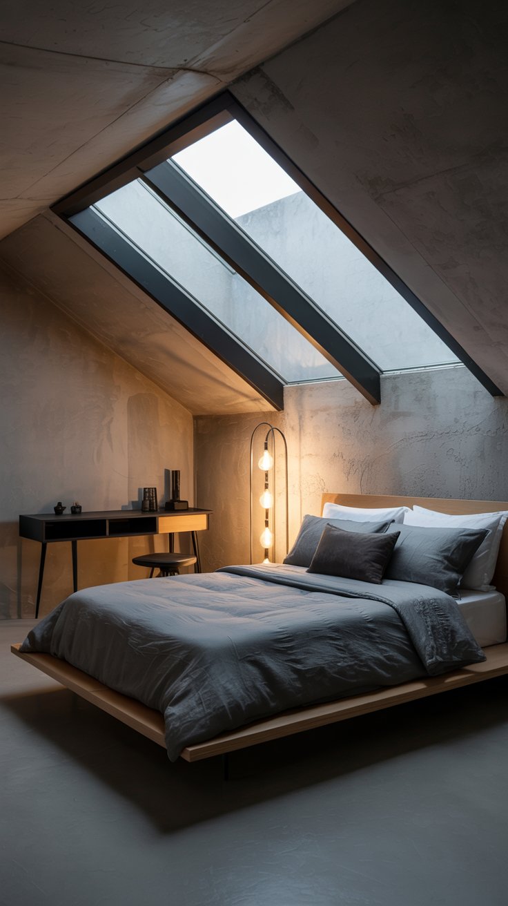Attic Bedroom with Skylights