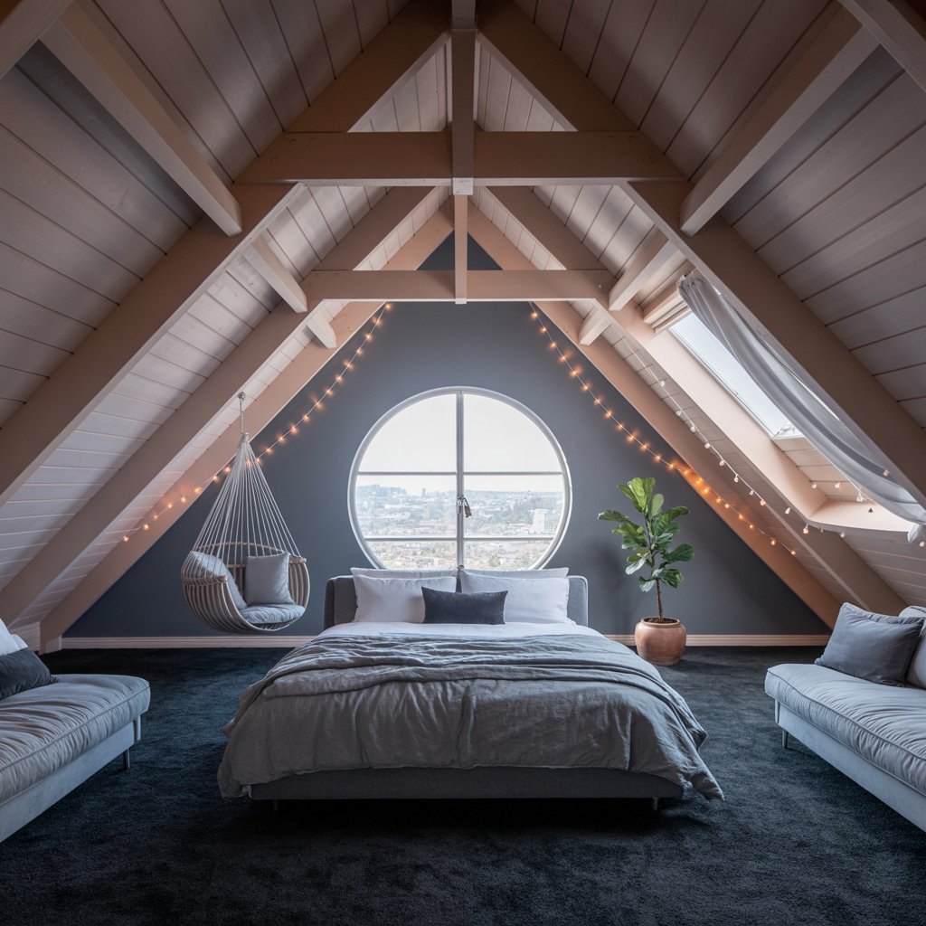 Modern Rustic Attic Bedroom