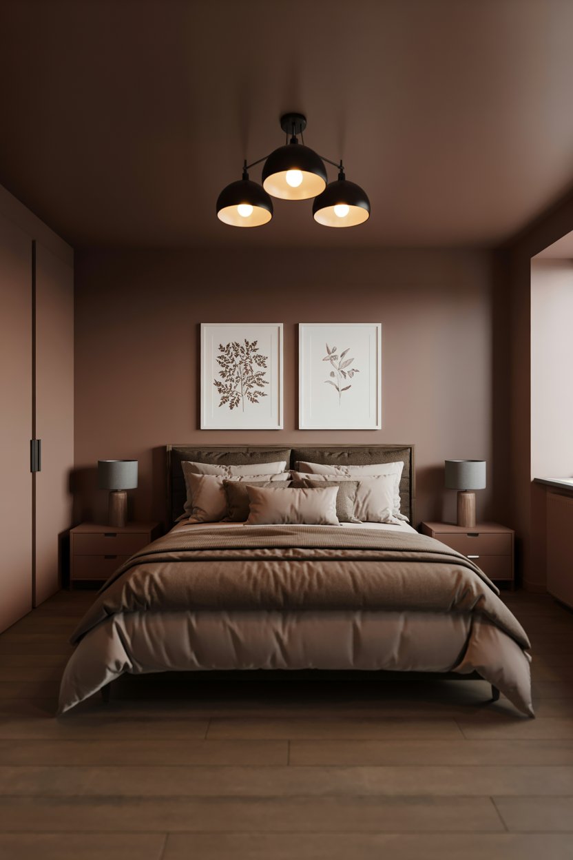 Modern minimalist bedroom interior