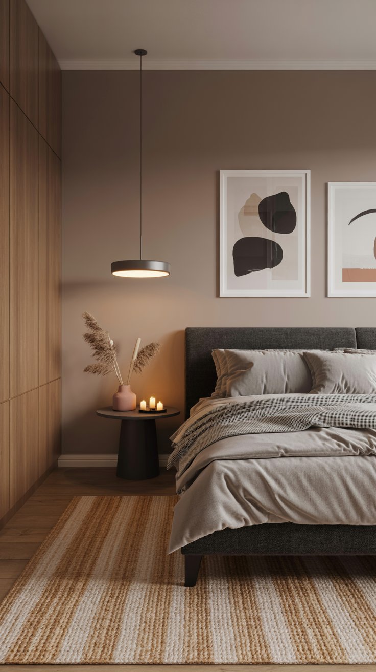Minimalist bedroom with neutral tones