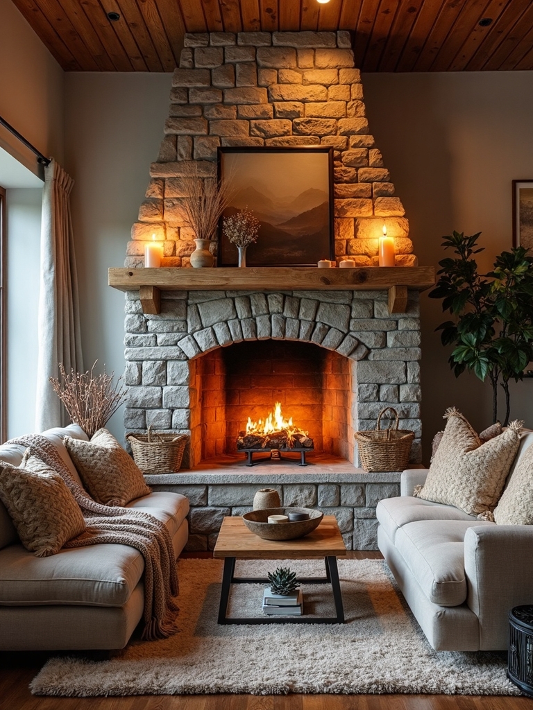 cozy inviting fireplace gathering spot