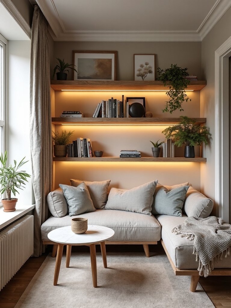 vertical storage above windows