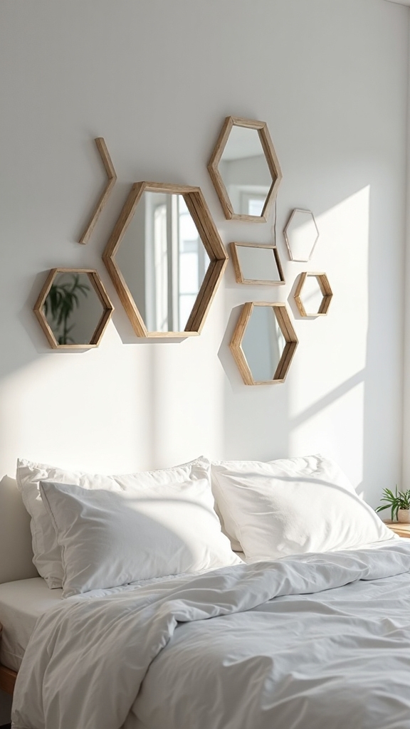 expand small bedroom through mirrors