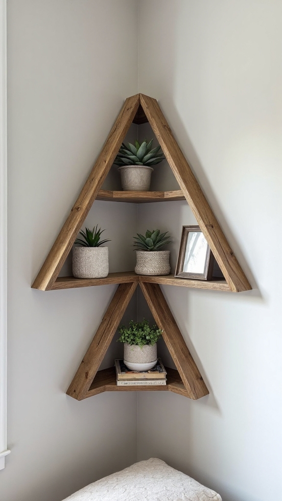 maximize awkward space with shelves