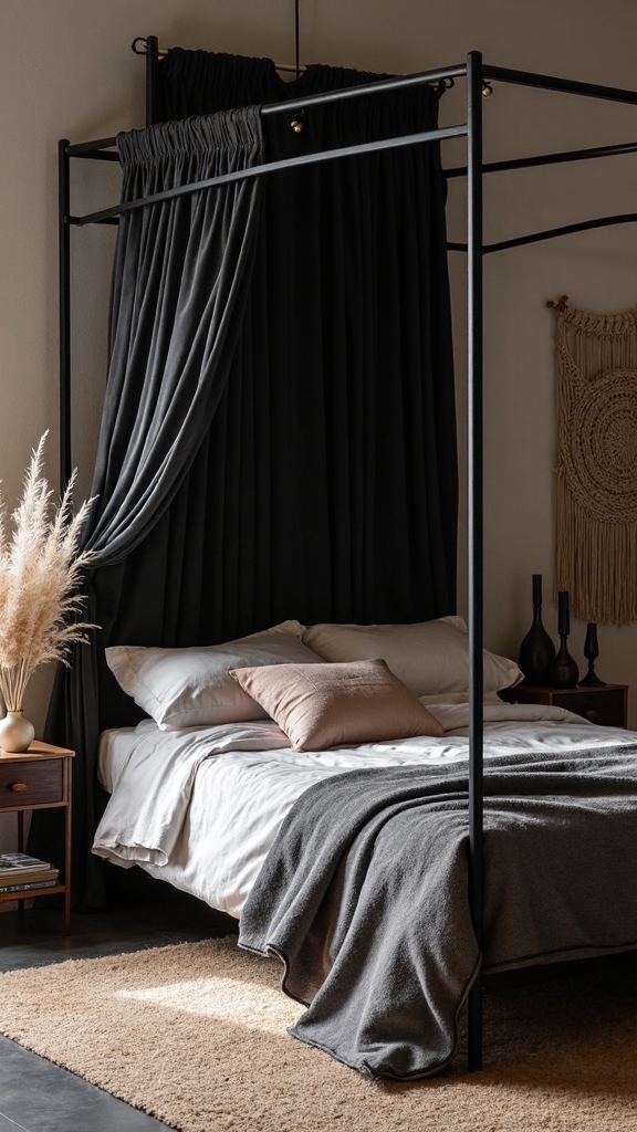 moody boho canopy bed retreat
