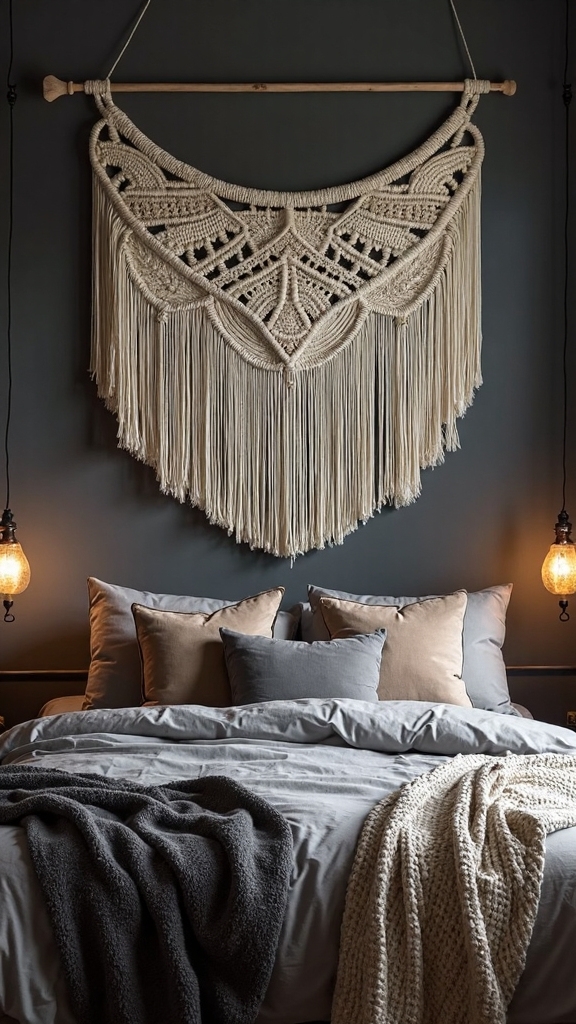boho bedroom macrame wall accents
