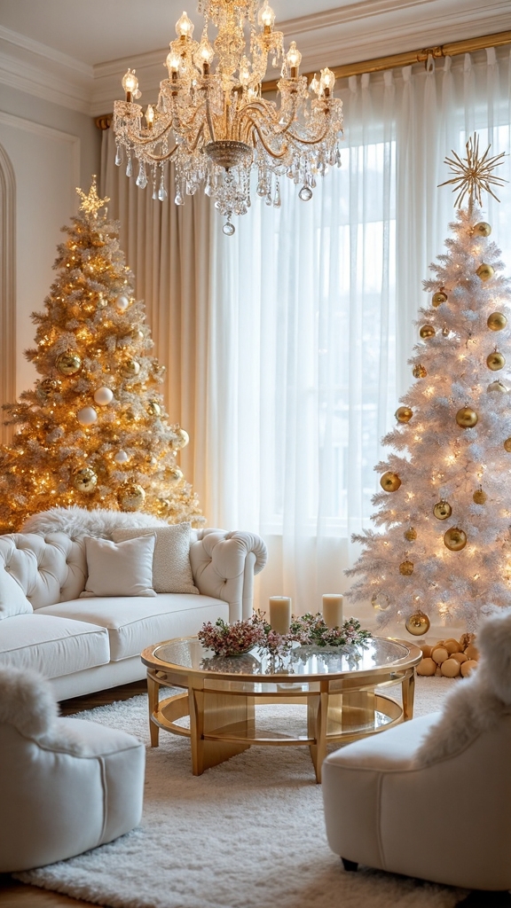 elegant white and gold winter wonderland