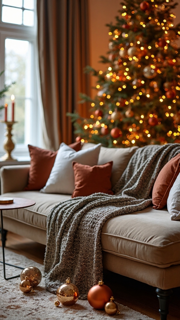 mixed metallic holiday accents