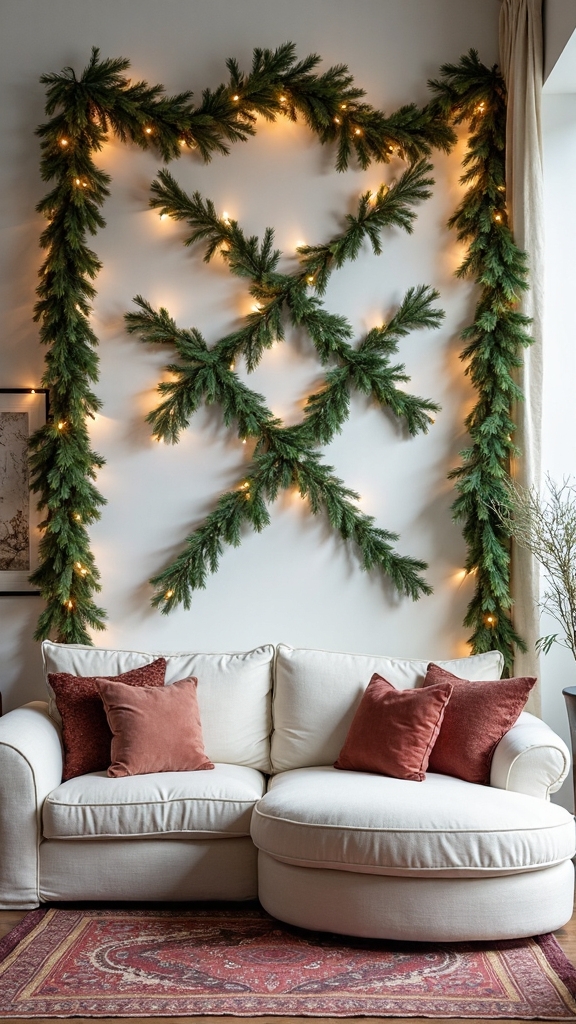 vertical garland decorative wall display