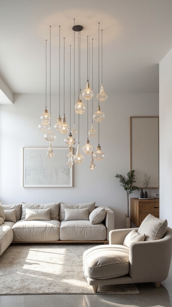 dramatic vertical ornament cluster decor